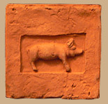 Brick embossed with pig