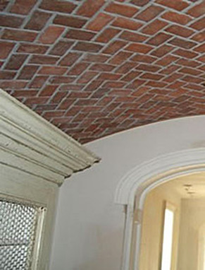 Thin brick tile arched ceiling