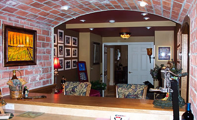 Thin brick tile ceiling wine cellar picture