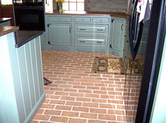 Kitchen brick floor picture
