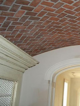 Thin brick herringbone ceiling picture