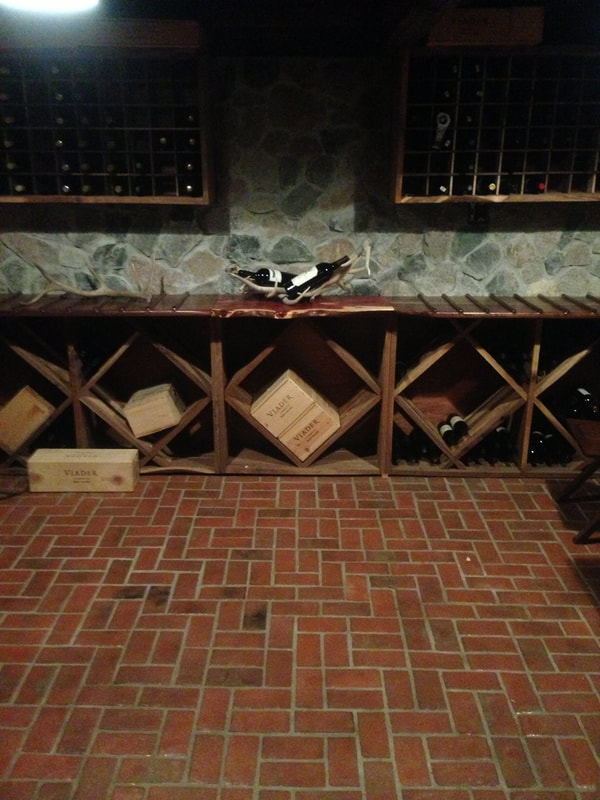 Wine room brick floor Rutherford