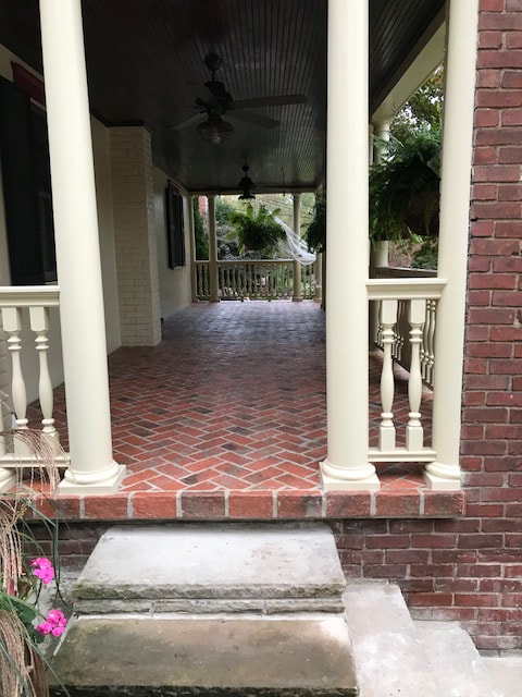 Thin brick porch